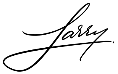 Larry's first name as a signature.